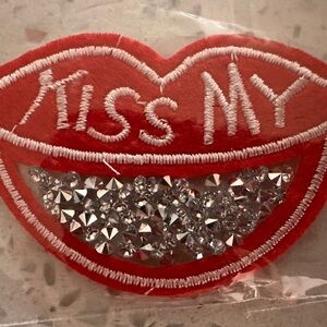 Red and Silver Embellished Patch